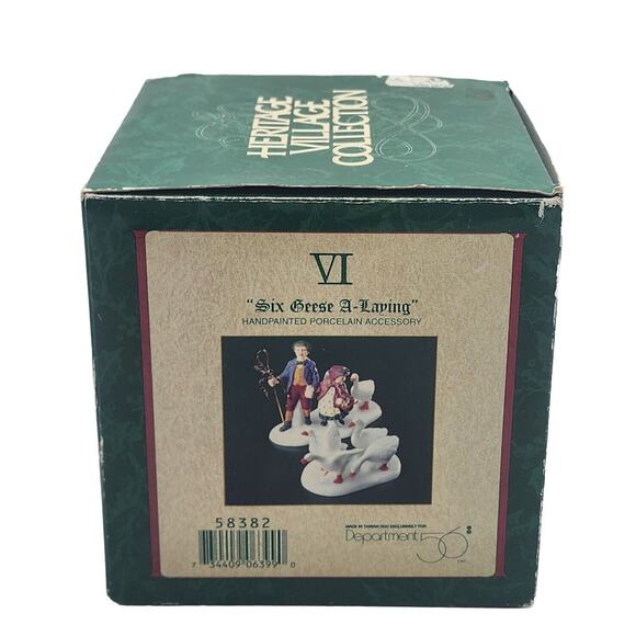 Dept 56 VI SIX GEESE A LAYING Twelve Days of Dickens' Village 58382 VTG 1999 BOX - Picture 2 of 16